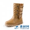 高龙步欧美平跟冬季保暖长靴棉靴长筒雪地靴 6605 驼色